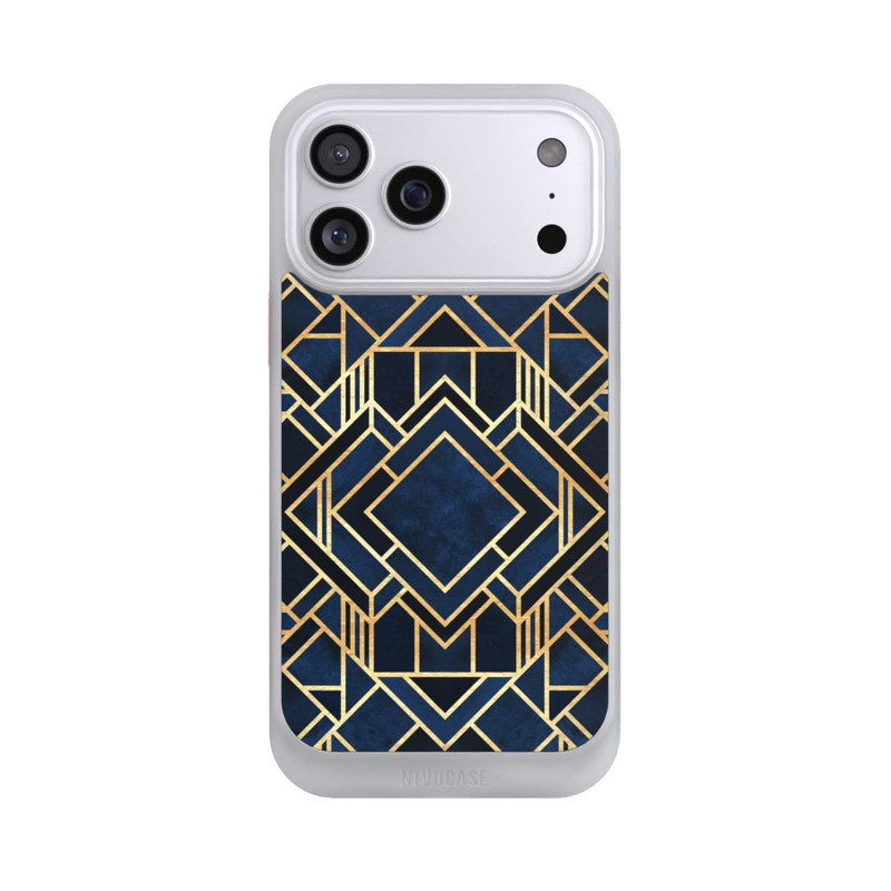 iPhone 17 Pro Max NIVOcore Impression Art Déco Bleu Or