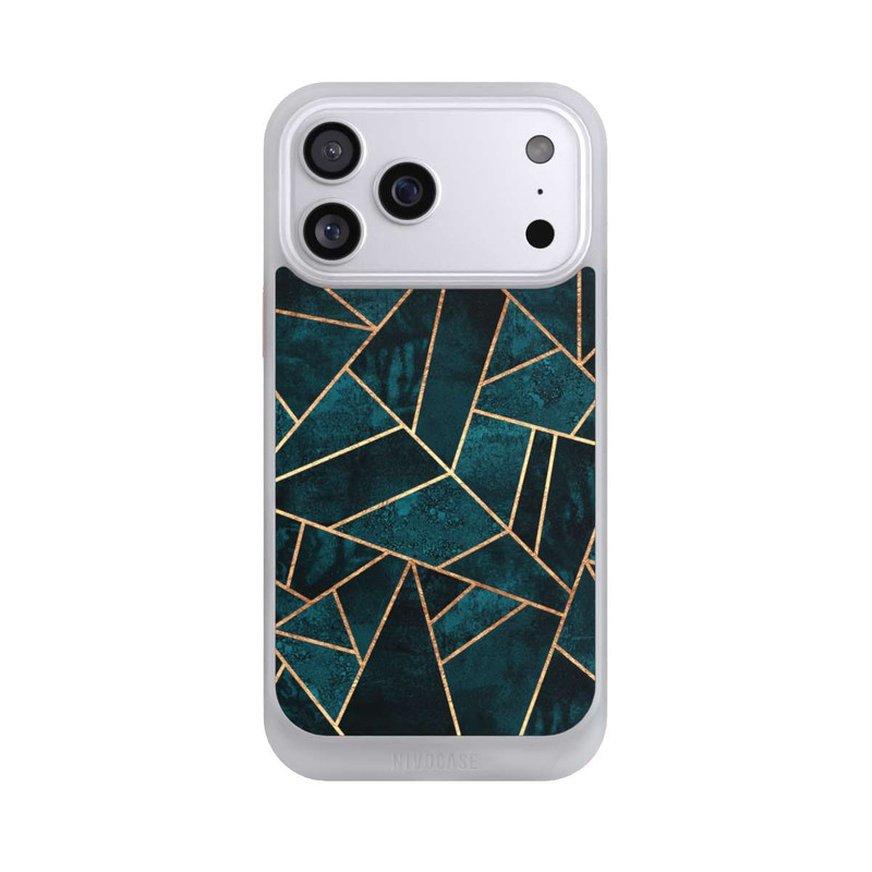 iPhone 17 Pro Max NIVOcore Tief Blaugrün Stein Gold Druck