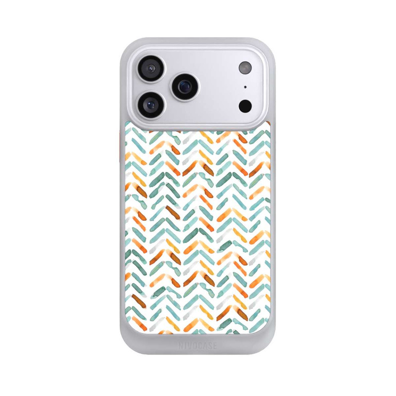 iPhone 17 Pro Max NIVOcore Elegantes Herbstchevron Blau Orange