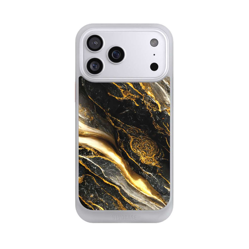 iPhone 17 Pro Max NIVOcore Couches d'impression en marbre noir et or