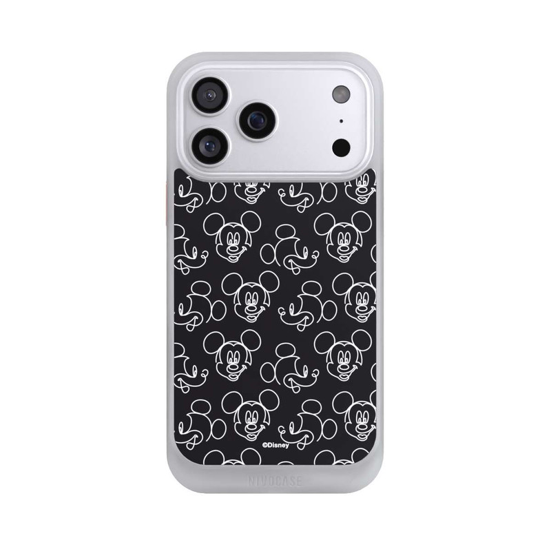 iPhone 17 Pro Max NIVOcore Disney Mickey Faces Black Line Art Pattern