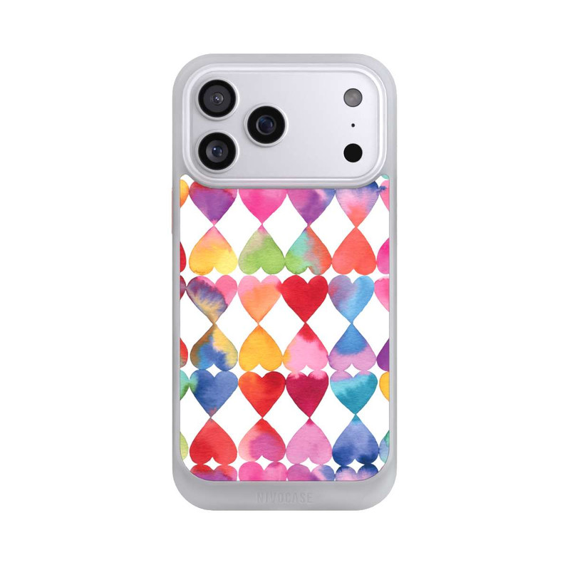 iPhone 17 Pro Max NIVOcore Buntes Herz Watercolor Muster
