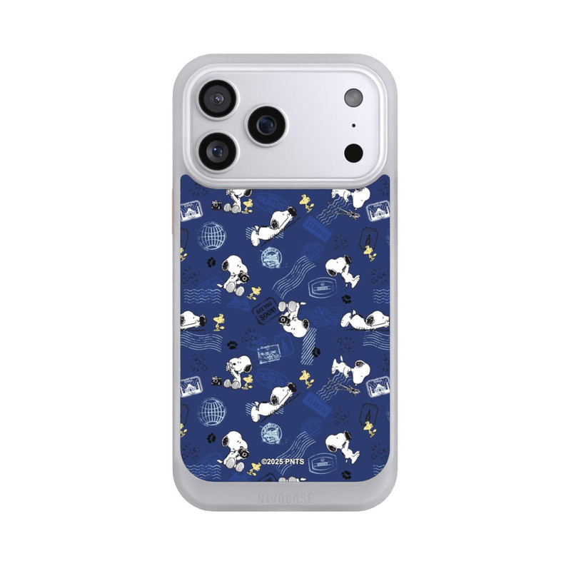 iPhone 17 Pro Max NIVOcore Peanuts Travel Stamps Pattern Blue