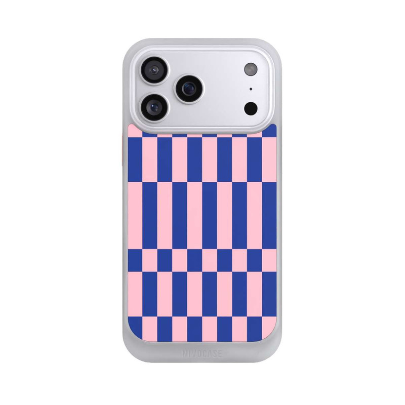 iPhone 17 Pro Max NIVOcore Checked Abstract Bold Electric Blue and Pink Color Block