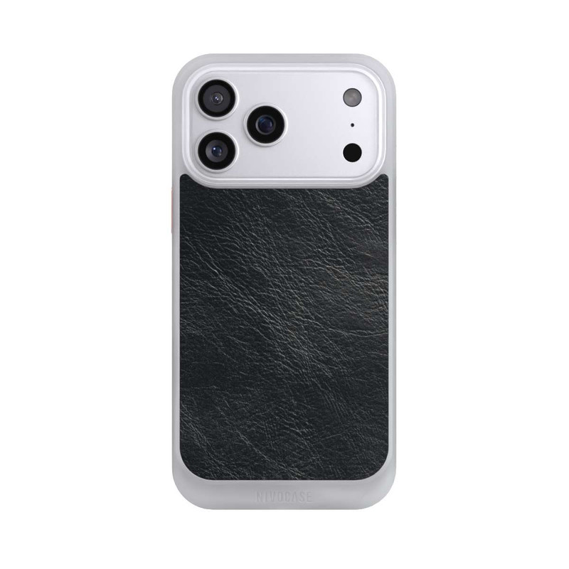 iPhone 17 Pro Max NIVOcore Schwarzer Lederlook Hintergrund