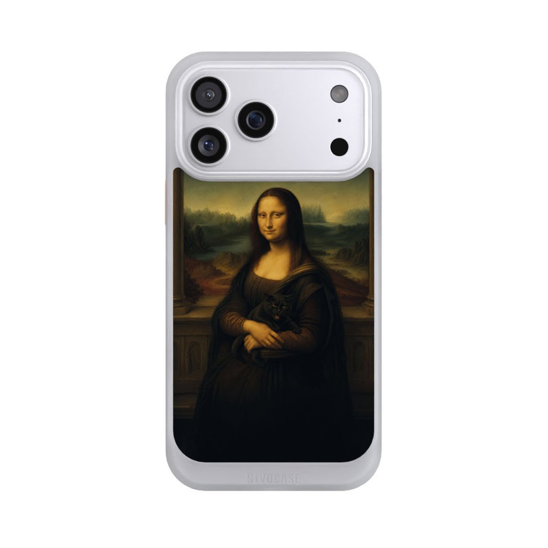 iPhone 17 Pro Max NIVOcore Mona Lisa von Leonardo da Vinci mit schwarzer Katze mit KI