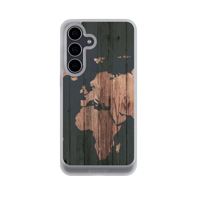 Galaxy S25 FE NIVOcore Wooden World Map