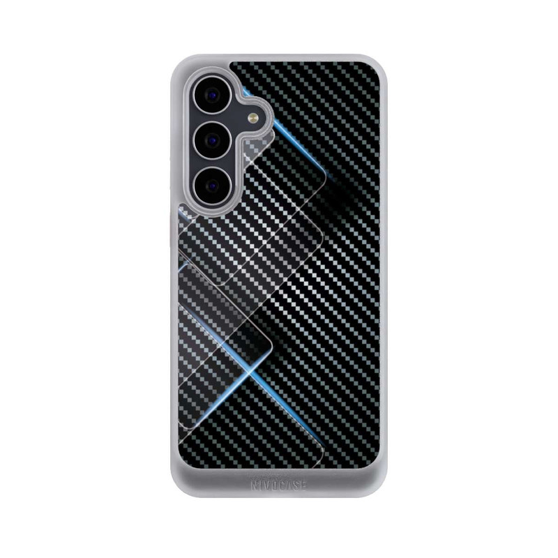 Galaxy S25 FE NIVOcore Blaue Linien auf Karbon