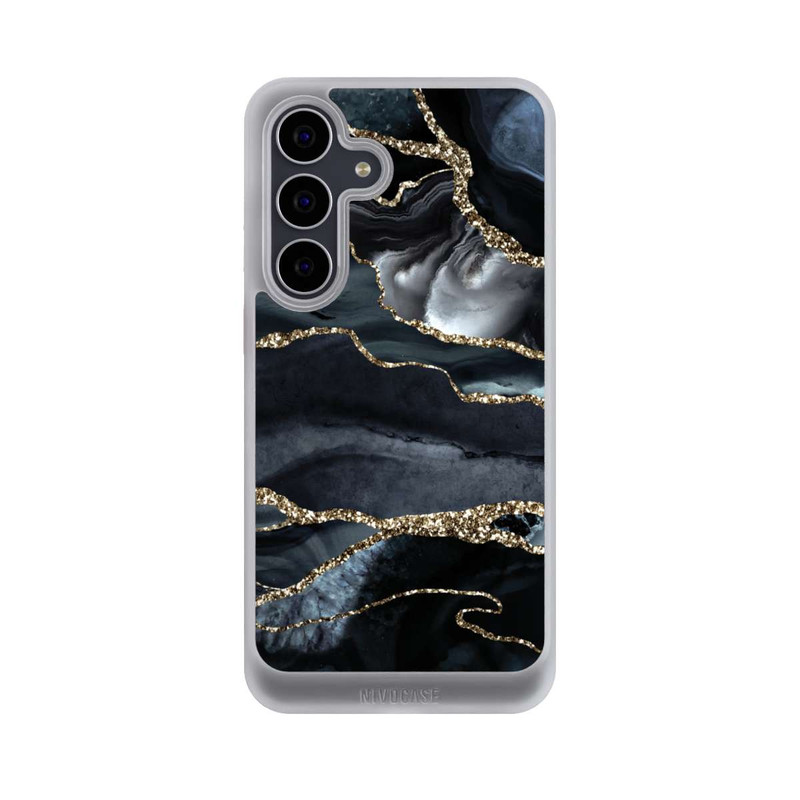 Galaxy S25 FE NIVOcore Dunkler Marmor Gold Glitzerlook
