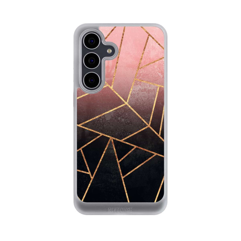 Galaxy S25 FE NIVOcore Pinker und Schwarzer Stein Gold Druck