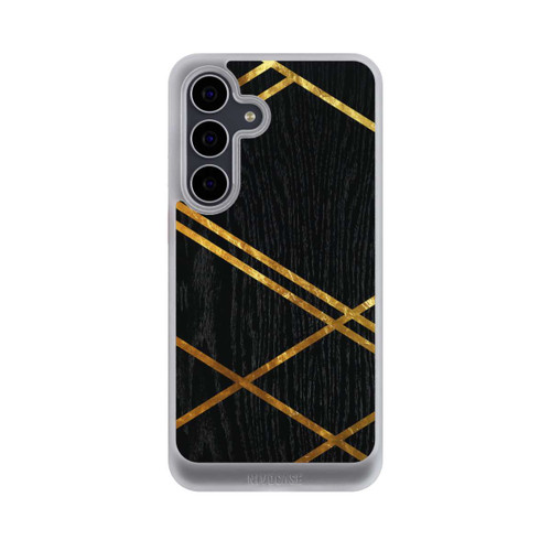 Samsung Galaxy S25 FE NIVOcore Schwarzes geometrisches Muster Goldene Streifen
