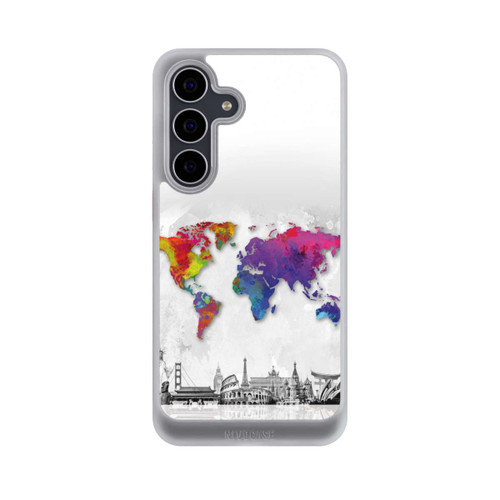 Samsung Galaxy S25 FE NIVOcore Weltkarte mit Skyline