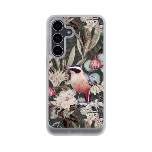 Samsung Galaxy S25 FE NIVOcore Orangefarbener Vogel im Vintage Blumenmuster