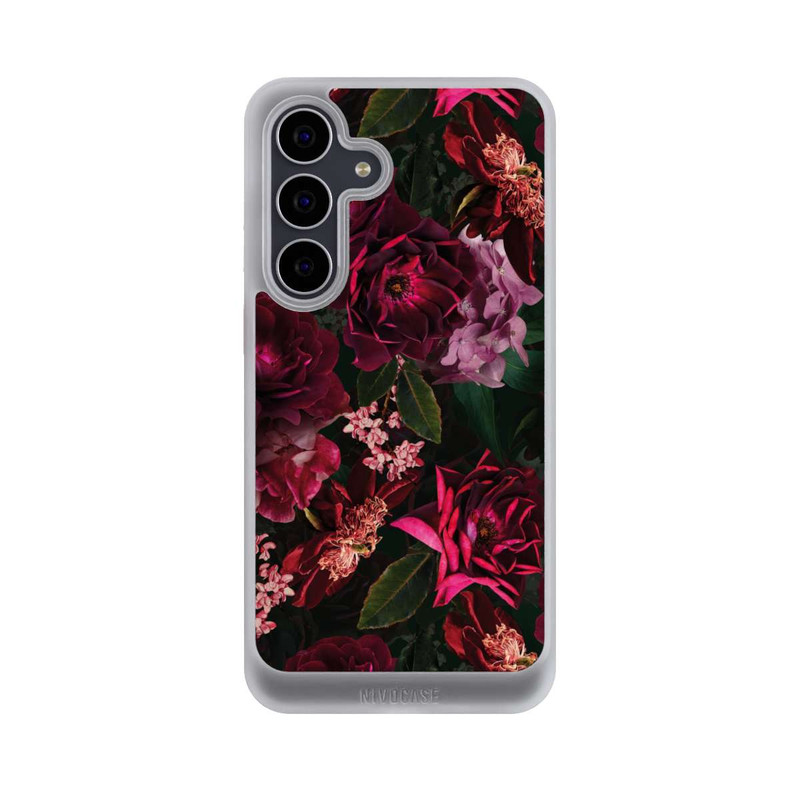 Galaxy S25 FE NIVOcore Dunkelrote und rosa Blüten