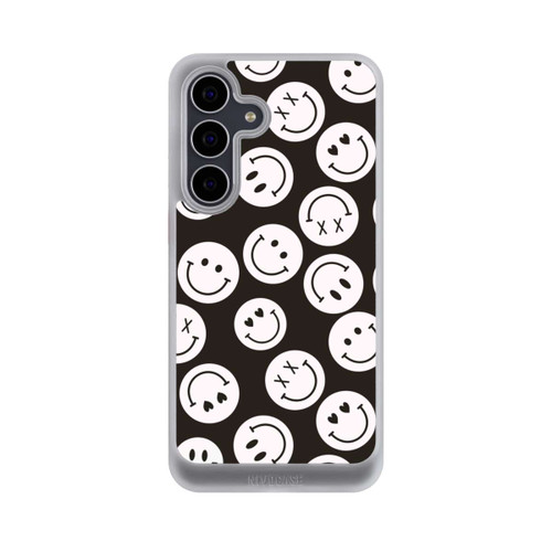 Samsung Galaxy S25 FE NIVOcore Smiles Emotes Pattern Black And White