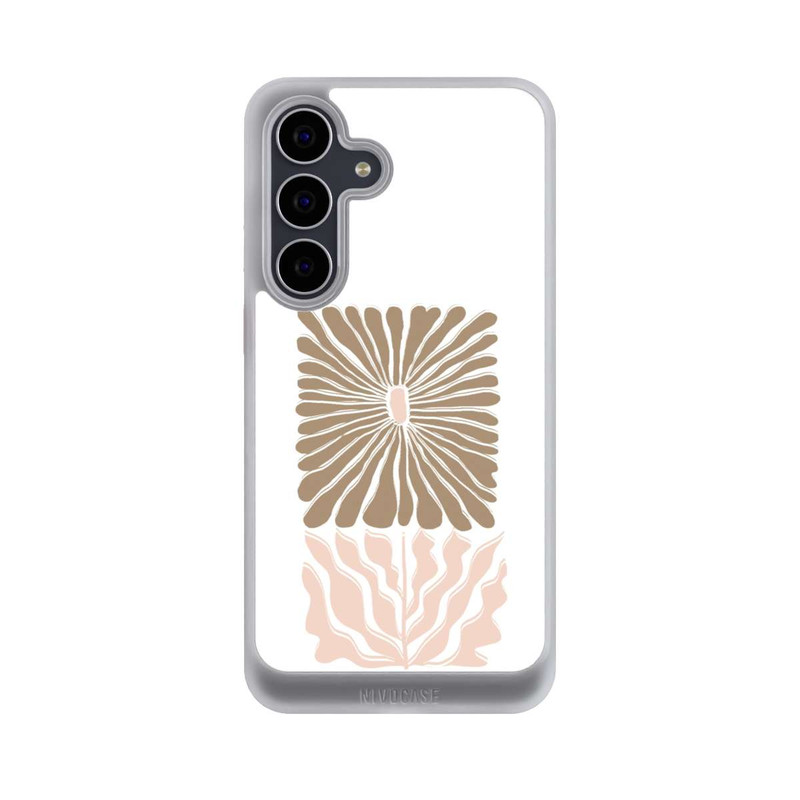 Galaxy S25 FE NIVOcore Eckige Blume Hellbraun