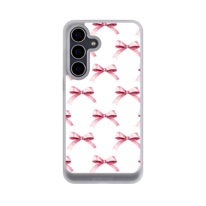 Galaxy S25 FE NIVOcore Pink Bow on White Pattern