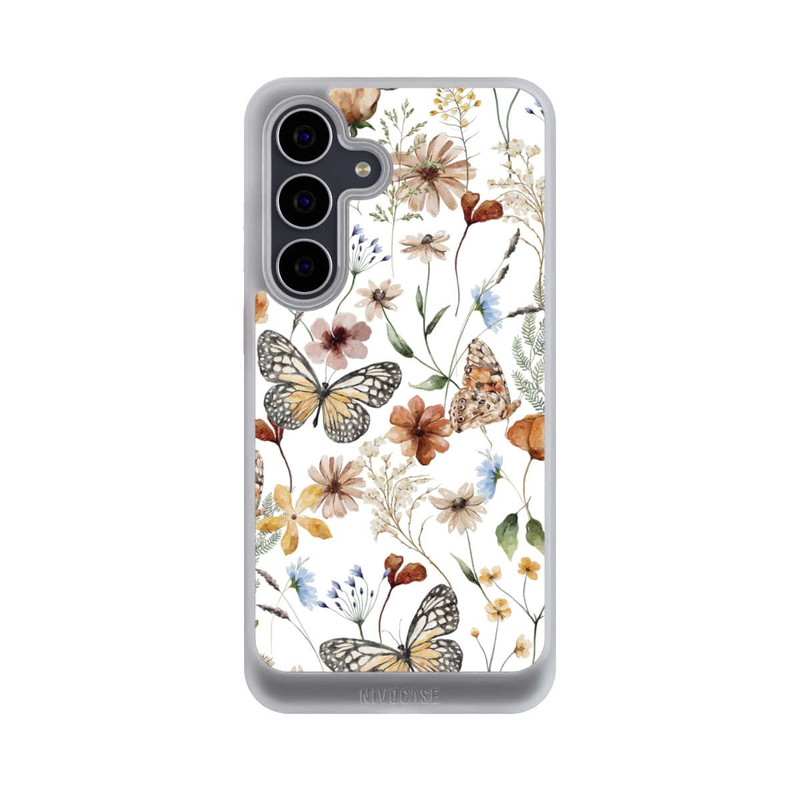 Galaxy S25 FE NIVOcore Wildflowers and Butterflies Pattern
