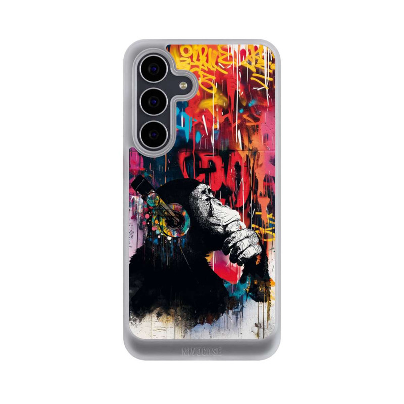 Galaxy S25 FE NIVOcore Affe Stereo Kopfhörer Graffiti Street Art Blau