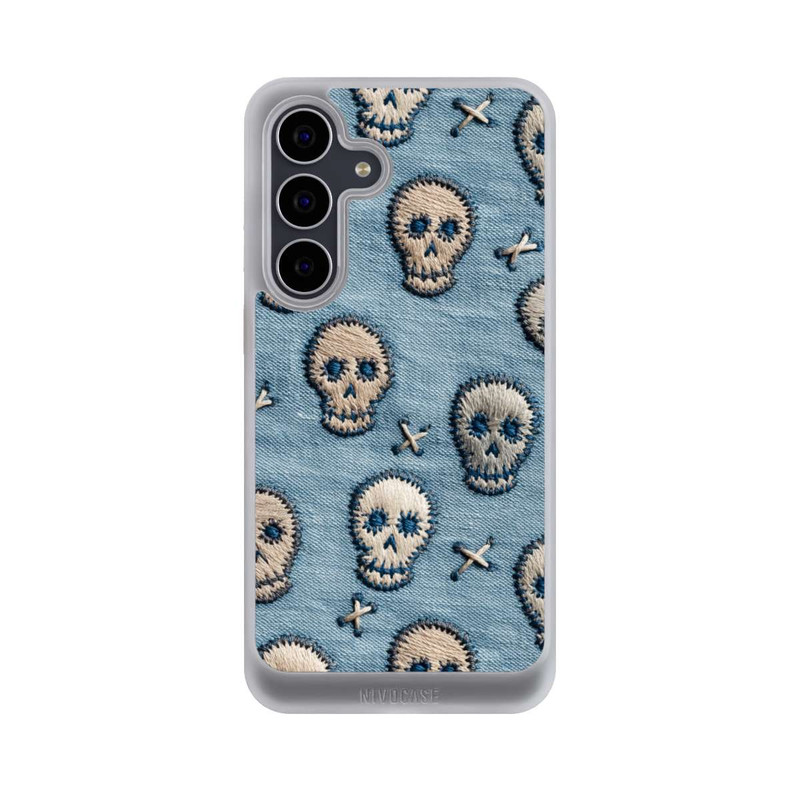 Galaxy S25 FE NIVOcore Skulls on Jeans Pattern