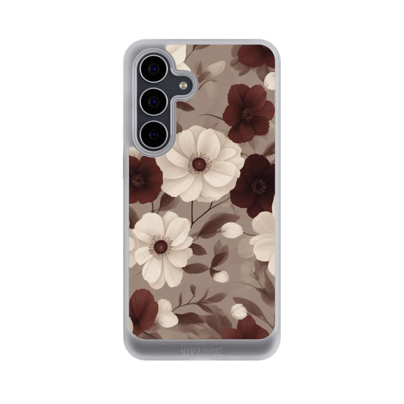 Galaxy S25 FE NIVOcore Negative Flower Bordeaux White with AI