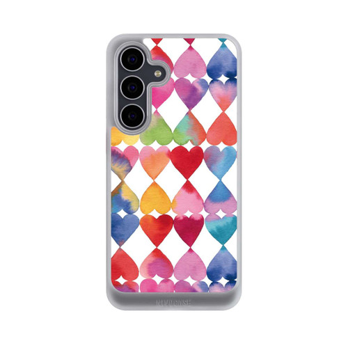 Samsung Galaxy S25 FE NIVOcore Colorful Watercolor Hearts Pattern