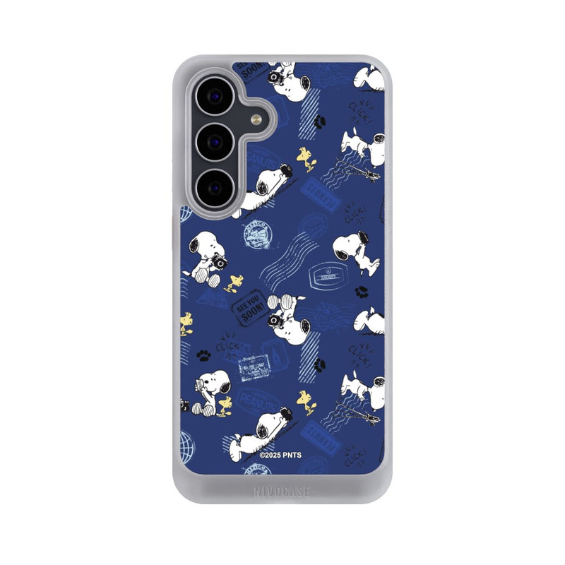 Galaxy S25 FE NIVOcore Peanuts Travel Stamps Pattern Blue