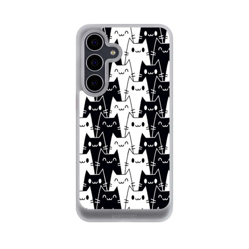 Samsung Galaxy S25 FE NIVOcore Papier Peint Chat Noir Blanc