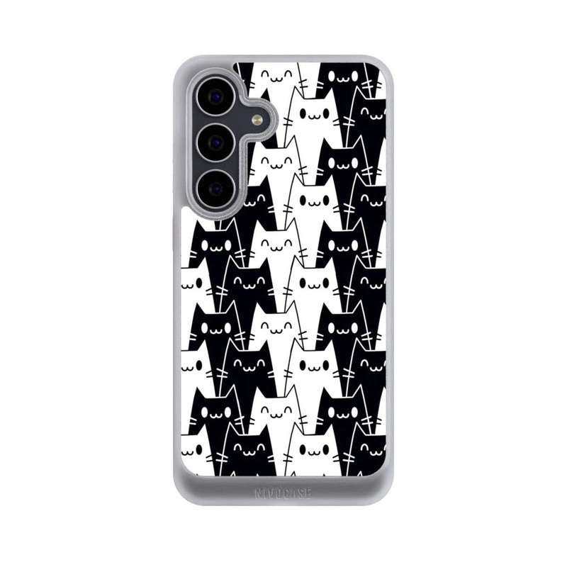 Galaxy S25 FE NIVOcore Papier Peint Chat Noir Blanc