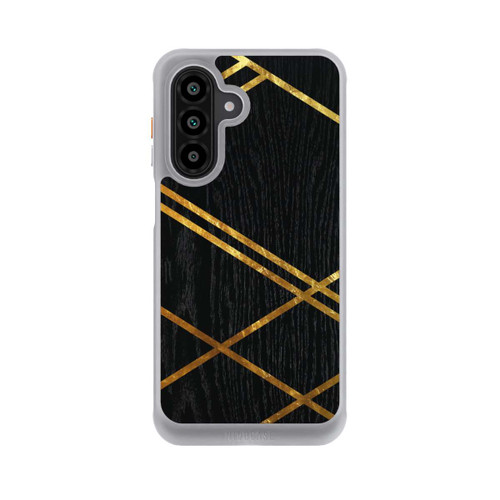 Samsung Galaxy A17 5G NIVOcore Black Geometric Pattern Golden Stripes