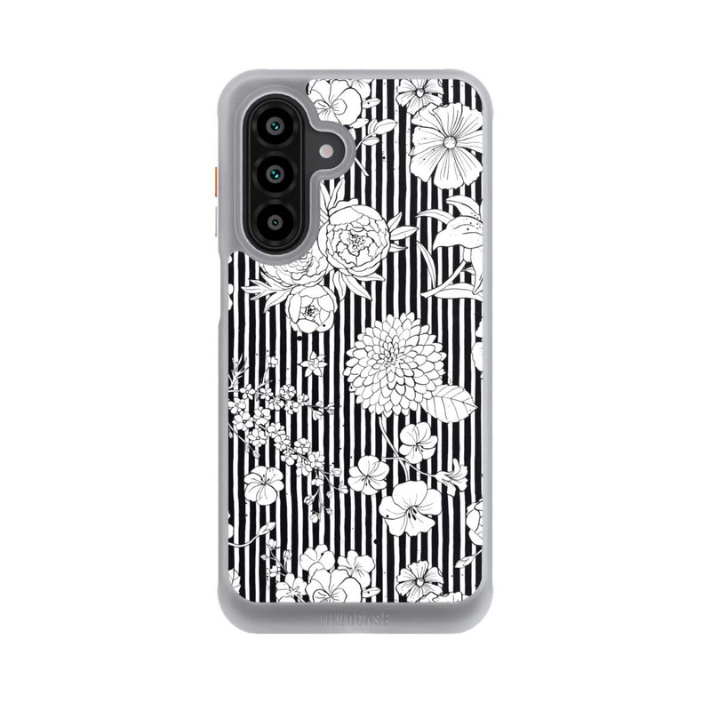 Galaxy A17 5G NIVOcore Flowers and Stripes Black and White