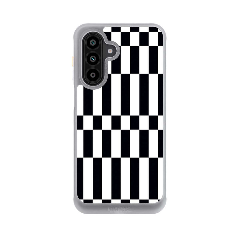 Galaxy A17 5G NIVOcore Checked Abstract Bold Black and White Color Block