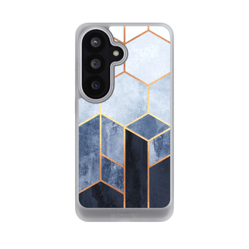 Galaxy S26 NIVOcore Blauer Farbverlauf Sechsecke Golddruck