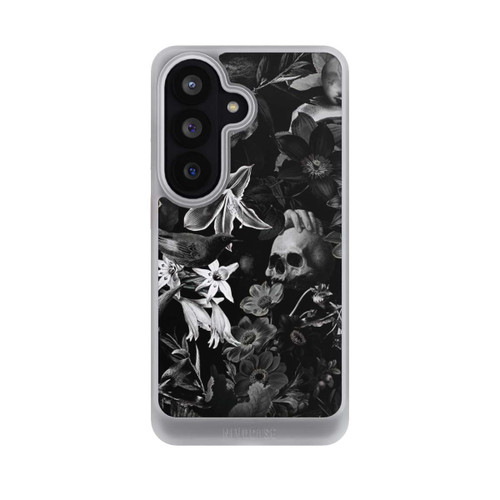 Samsung Galaxy S26 NIVOcore Skulls and Flowers on Black Background