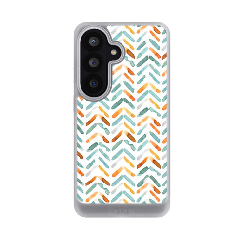 Samsung Galaxy S26 NIVOcore Elegantes Herbstchevron Blau Orange