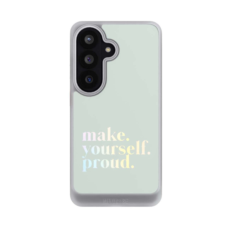 Galaxy S26 NIVOcore Make Yourself Proud Zitat-Minze und Farbverlauf