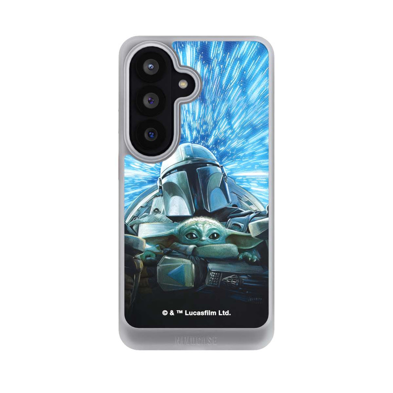 Galaxy S26 NIVOcore Grogu und Mando fliegen blau