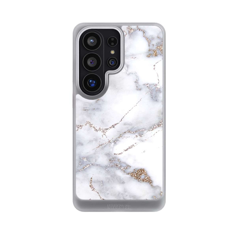Galaxy S26 Ultra NIVOcore Silberglitzer Marmorlook