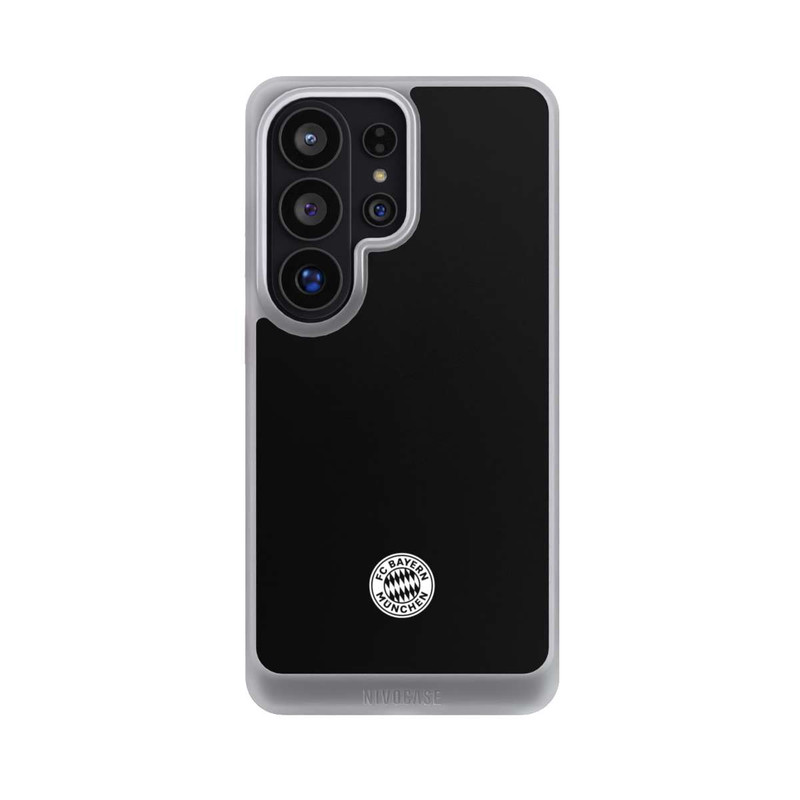 Galaxy S26 Ultra NIVOcore Klassisches FCB Logo Klein - Weiß auf Schwarz