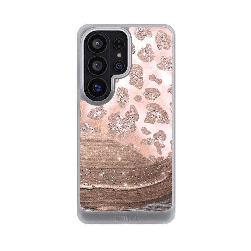 Galaxy S26 Ultra NIVOcore Silberner Leoparden Glitzerlook