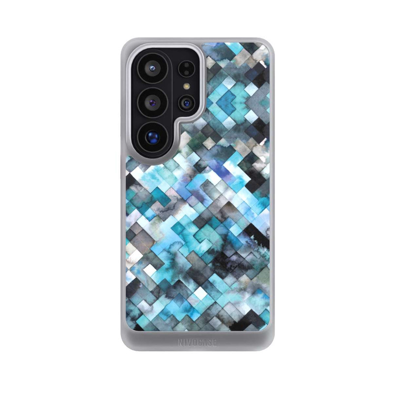 Galaxy S26 Ultra NIVOcore stimmungsvolles geometrisches Muster blau