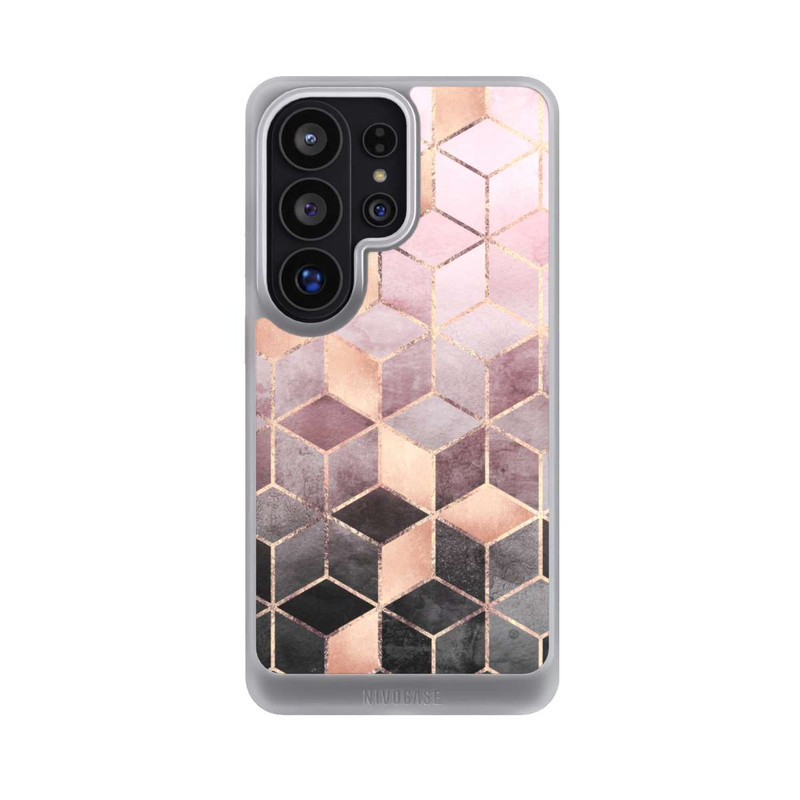 Galaxy S26 Ultra NIVOcore Pink-grauer Farbverlauf Würfel Druck