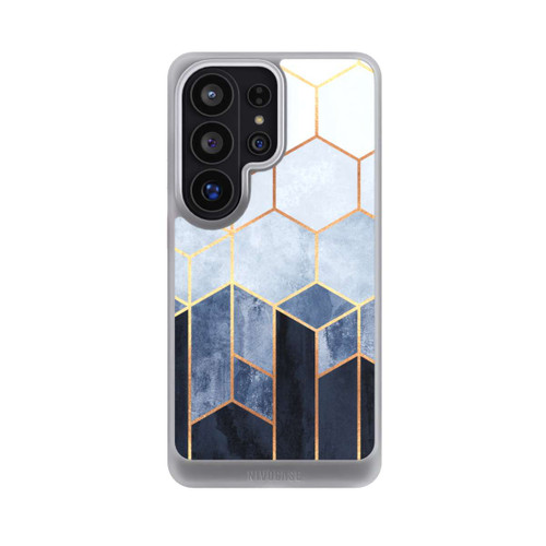 Samsung Galaxy S26 Ultra NIVOcore Blauer Farbverlauf Sechsecke Golddruck