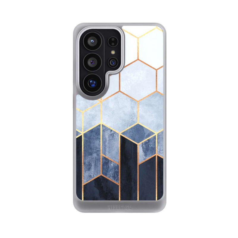Galaxy S26 Ultra NIVOcore Blauer Farbverlauf Sechsecke Golddruck