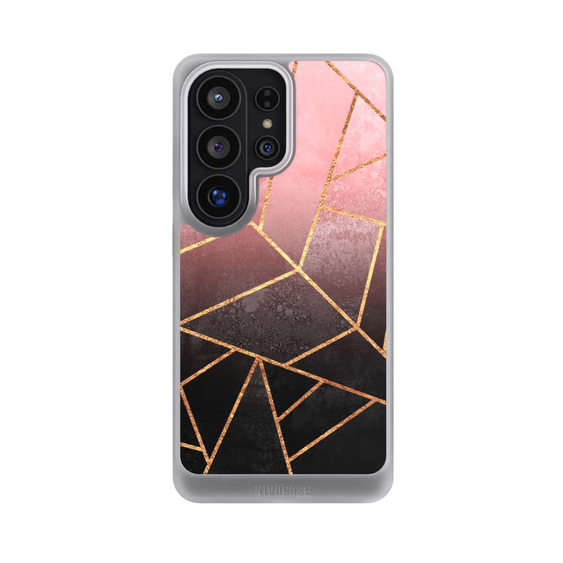 Galaxy S26 Ultra NIVOcore Pinker und Schwarzer Stein Gold Druck