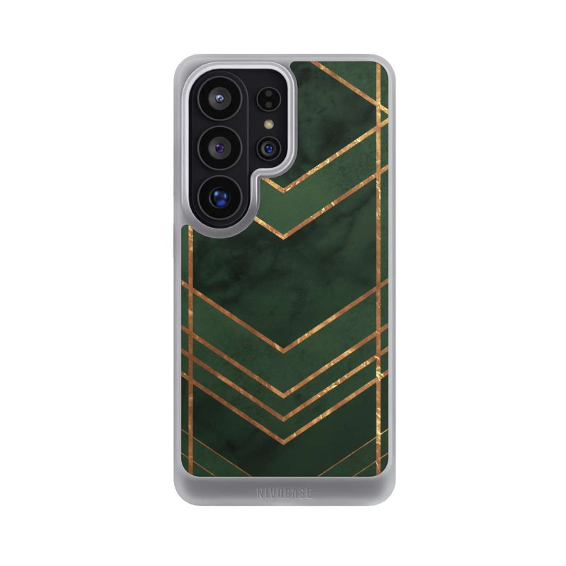 Galaxy S26 Ultra NIVOcore Dunkelgrün gemustert Goldene Streifen