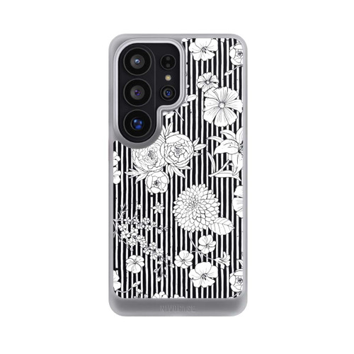 Samsung Galaxy S26 Ultra NIVOcore Blumen und Streifen Schwarz und Weiß