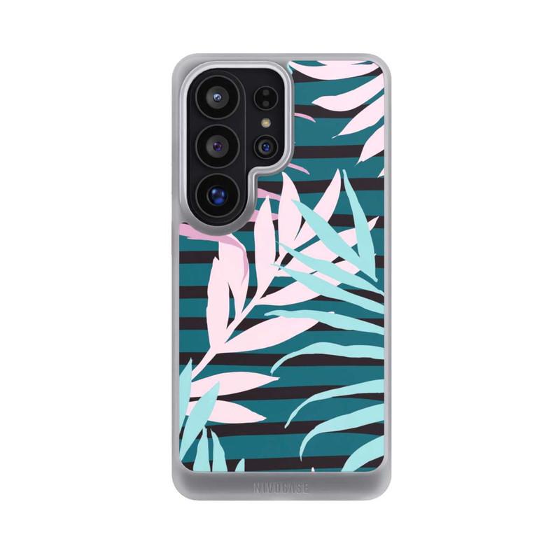 Galaxy S26 Ultra NIVOcore Pastell-Dschungelblätter rosa blaugrün