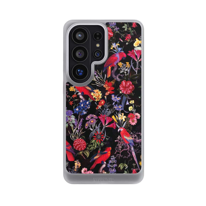 Galaxy S26 Ultra NIVOcore Fleurs sombres et perroquets
