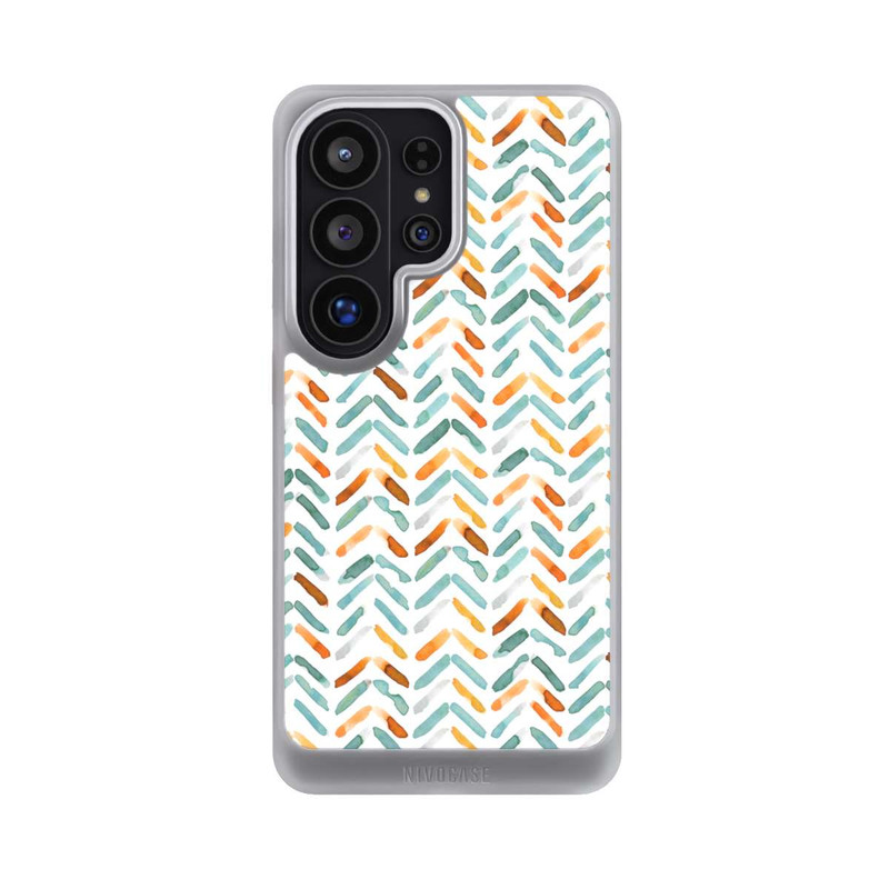 Galaxy S26 Ultra NIVOcore Elegantes Herbstchevron Blau Orange